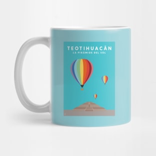 Teotihuacan, La Piramide del Sol, Mexico Travel Poster Mug